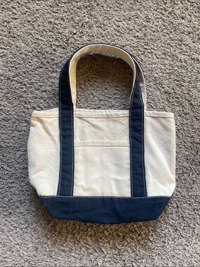 G.H. Bass & Co Blue & White Mini Canvas Tote Bag Travel Beach Boating